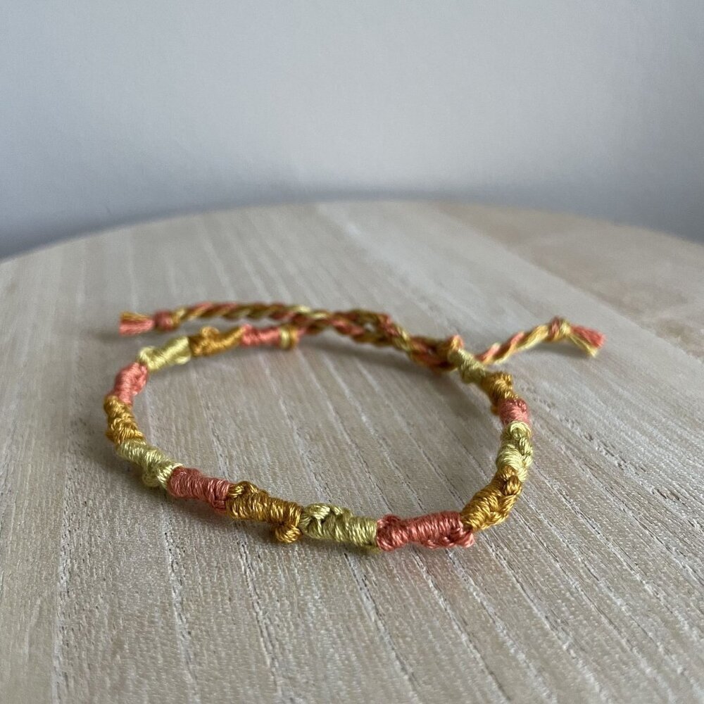 Carly Bracelet, anklet, trendy, comfortable, tie, embroidery thread, woven, gift